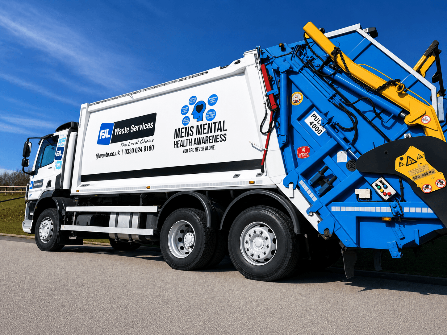 FJL Waste Services bin lorry serving Balham